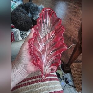 Walther Glas Leaf Shape Bowl Mi Germany Vintage